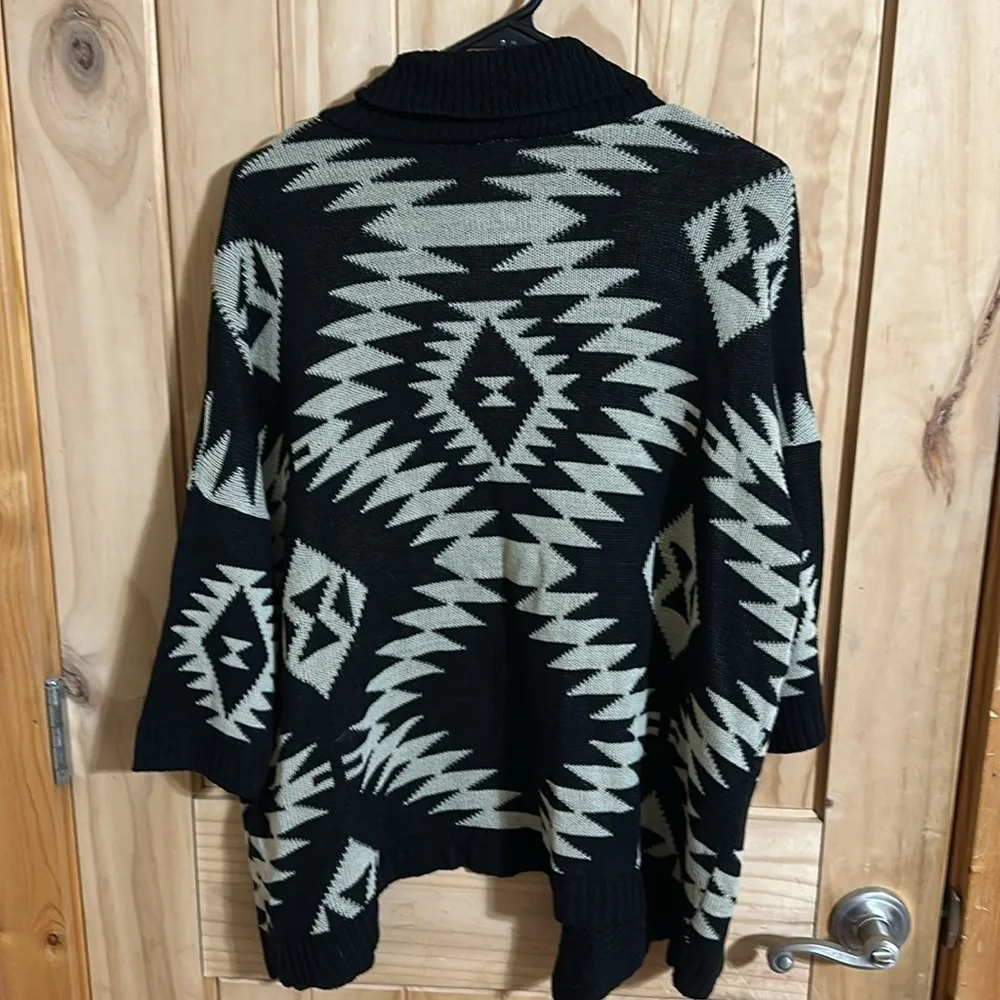 A Knitch Above Black and Cream Geometric Pattern Sweater - Picture 3 of 4